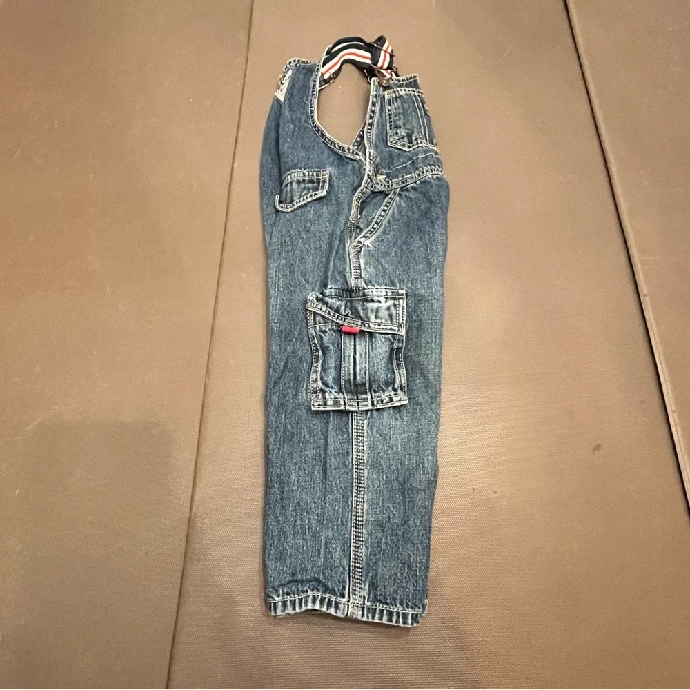 OshKosh Cargo Overalls‎ Denim Jeans Carpenter Utility Family Photos 24 Months
